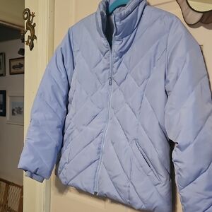 LOFT Women's Light Blue Puffer Jacket